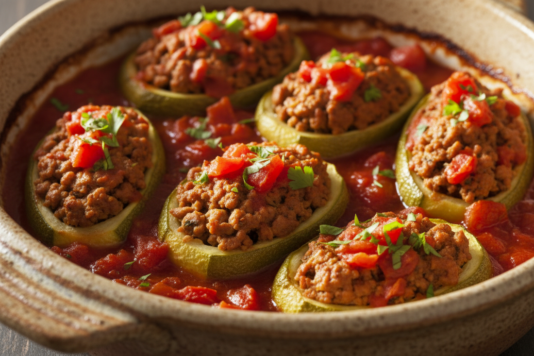 High-Protein GLP-1 Lunch:Turkey Stuffed Courgettes