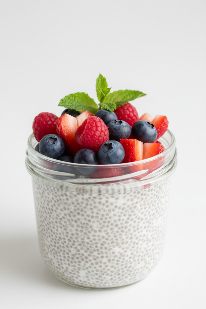 High-Protein GLP-1 Breakfast: Protein Chia Pudding with Berries