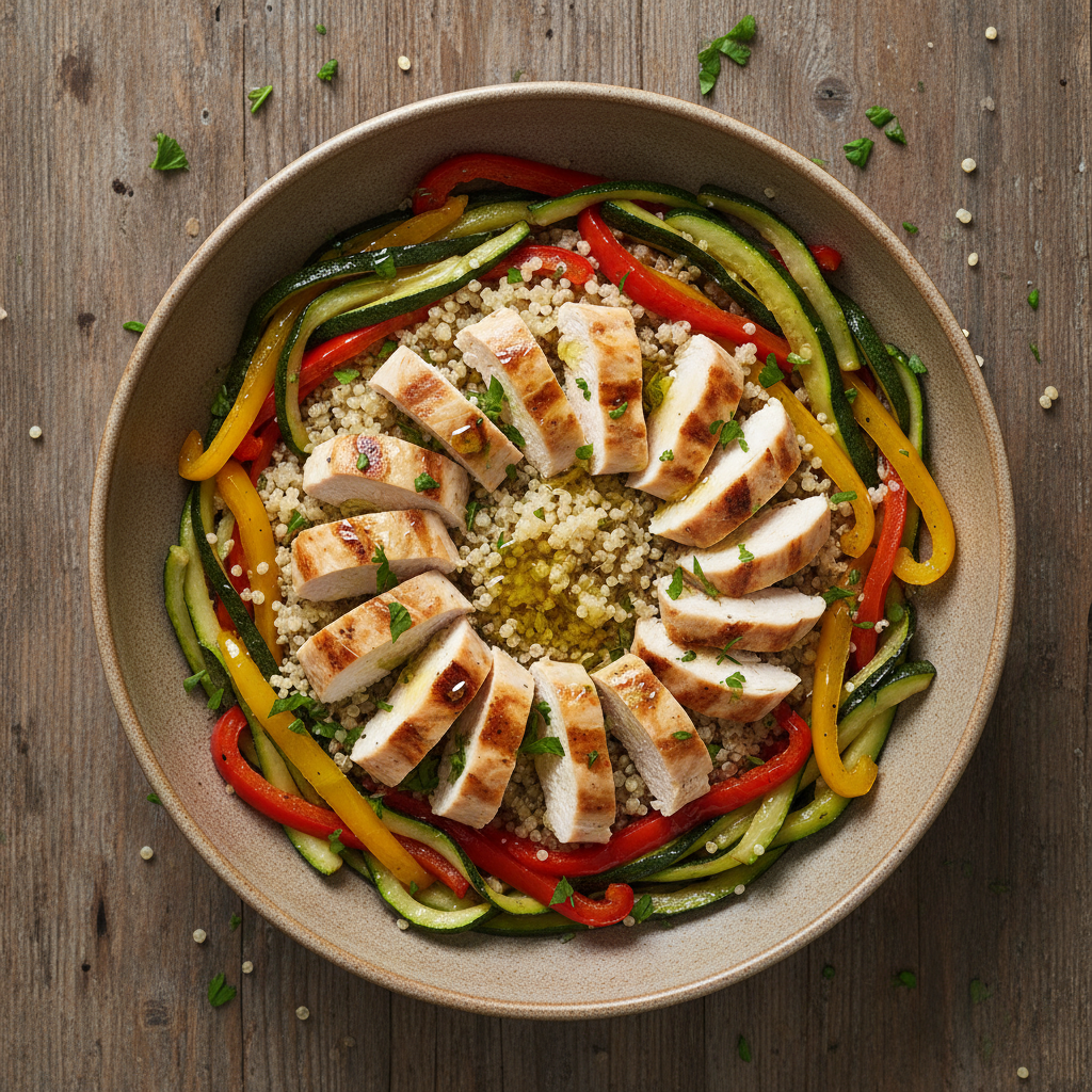 High-Protein GLP-1 Lunch:Chicken Quinoa Bowl