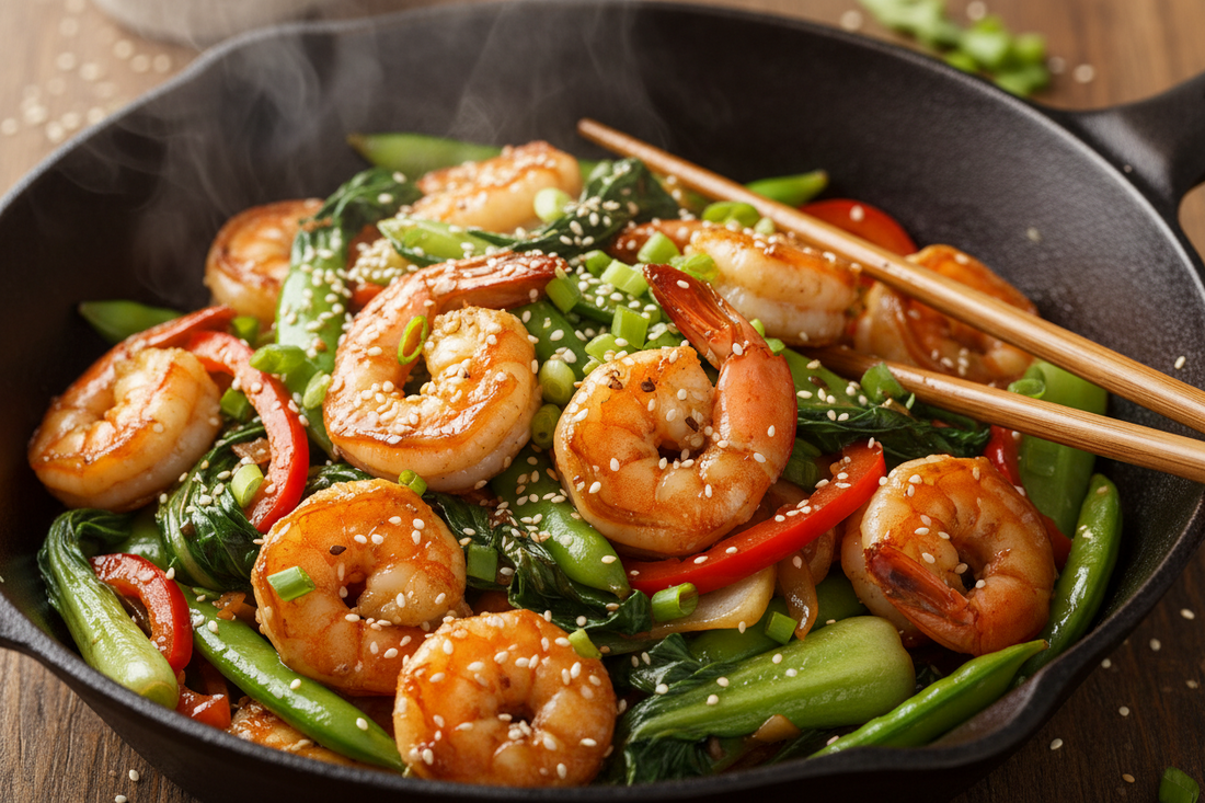 High-Protein GLP-1 Dinner: Garlic Prawn Stir Fry
