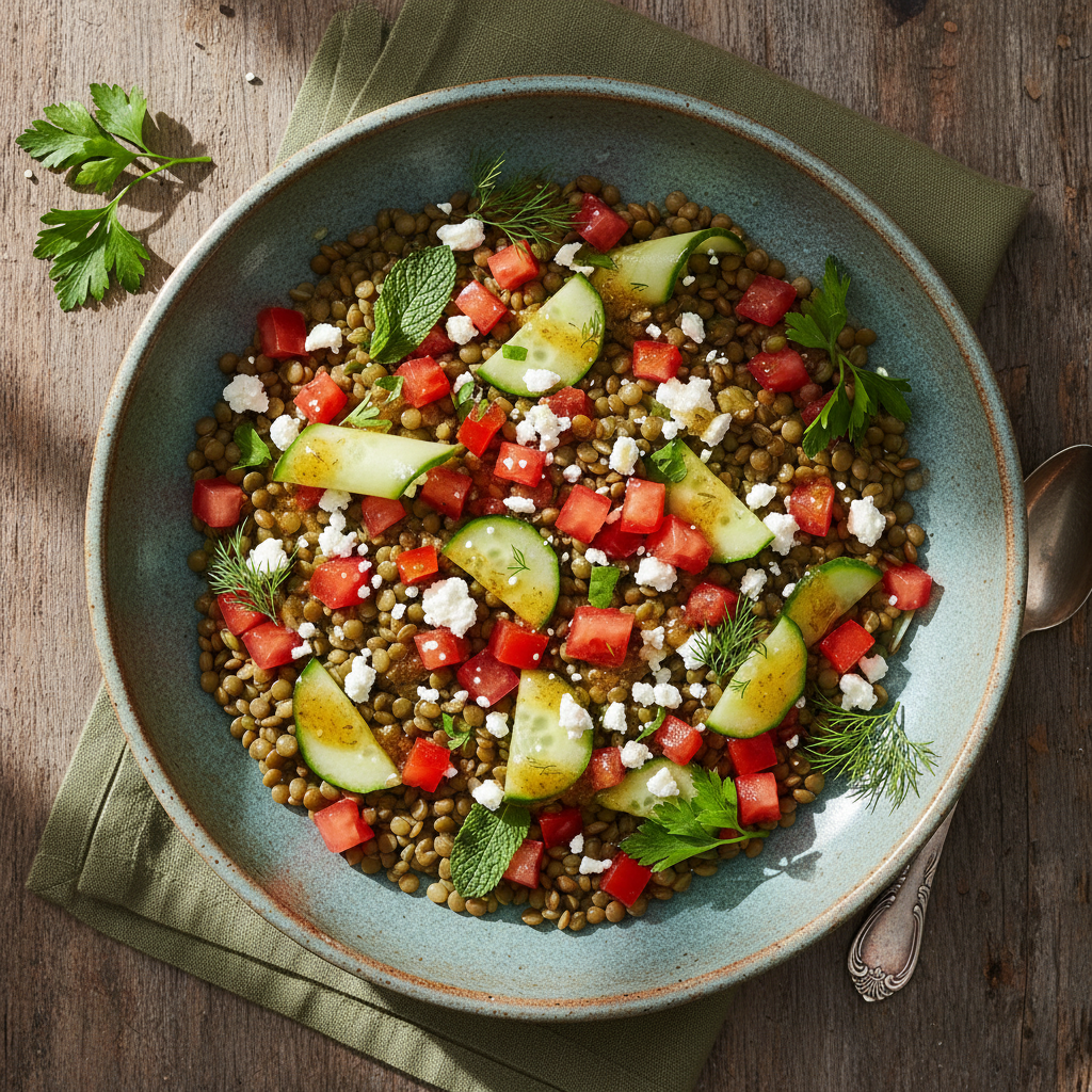 High-Protein GLP-1 Lunch: Lentil Mediterranean Bowl