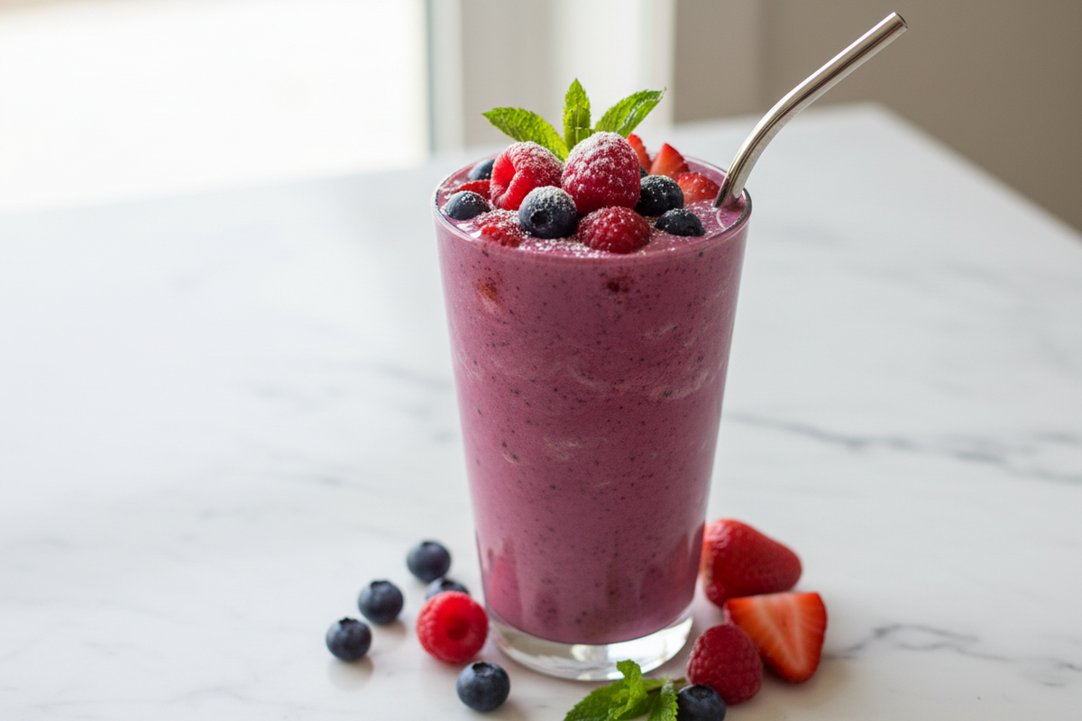 High-Protein GLP-1 Breakfast: Protein Berry Smoothie