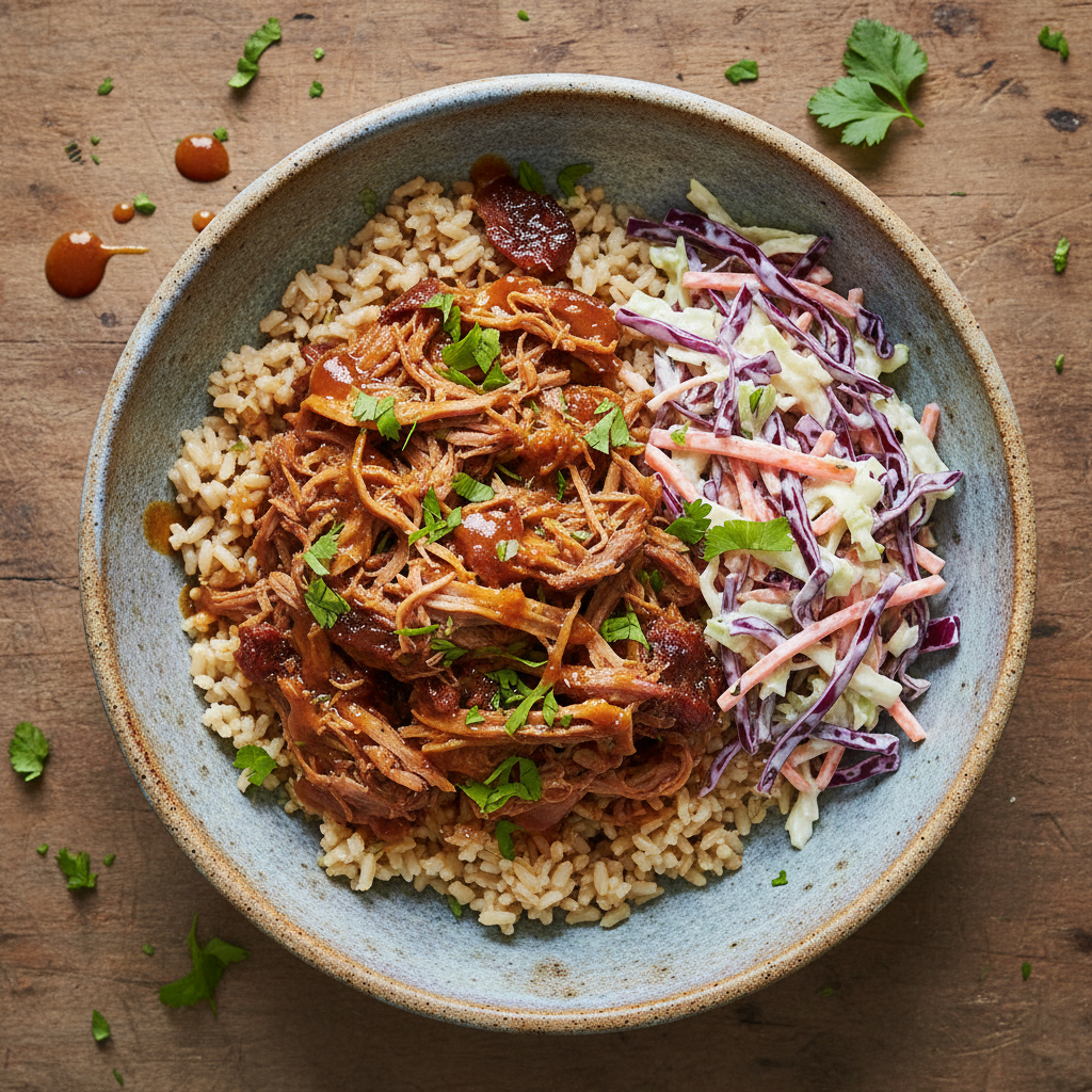 High-Protein GLP-1 Dinner: Pulled Pork Bowl
