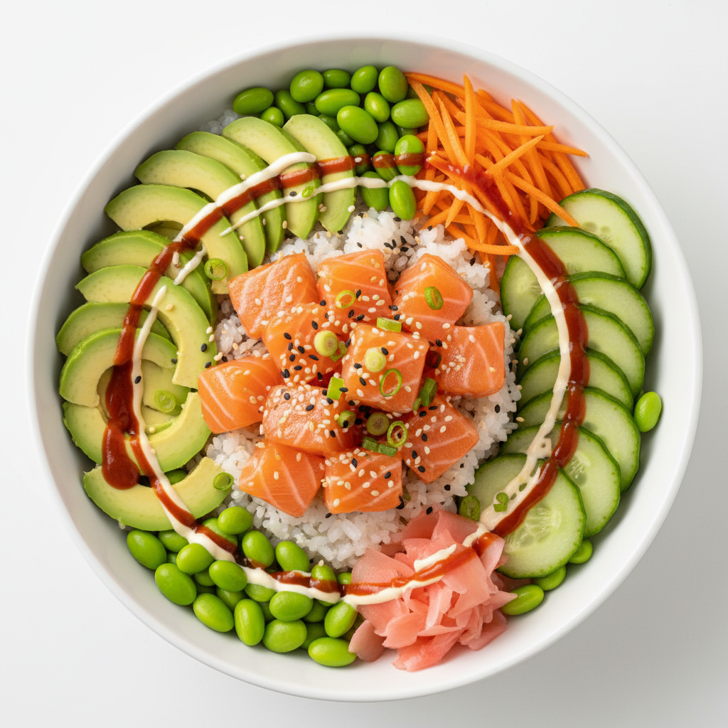 High-Protein GLP-1 Lunch: Salmon Poke Bowl