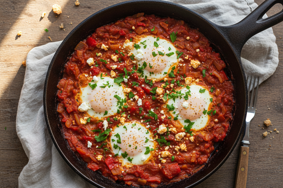High-Protein GLP-1 Breakfast: Shakshuka - Eggs bake