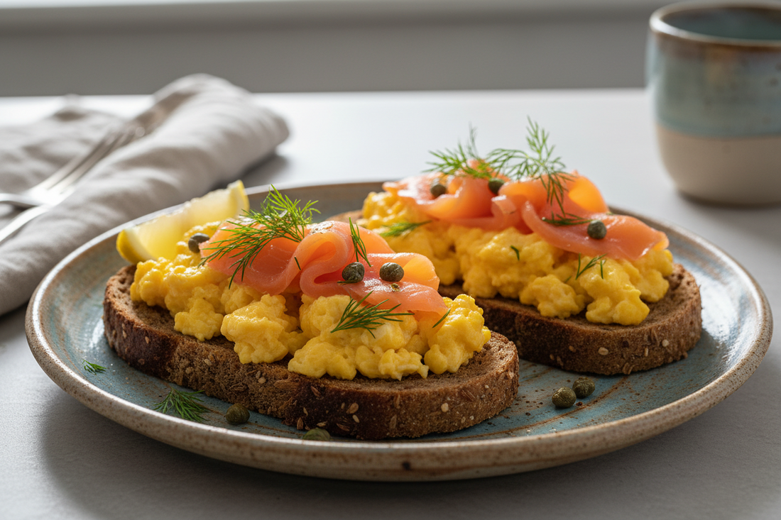 High-Protein GLP-1 Breakfast: Smoked Salmon & Scrambled Eggs on Toast