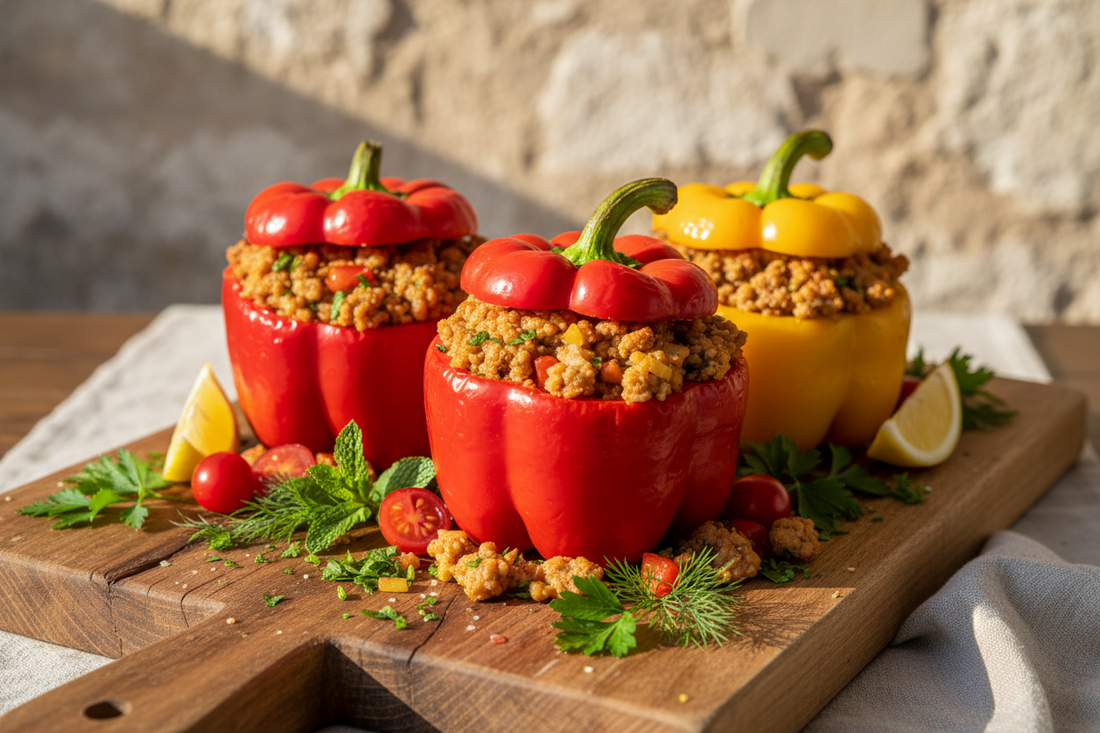 High-Protein GLP-1 Dinner: Stuffed Peppers with minced Lamb