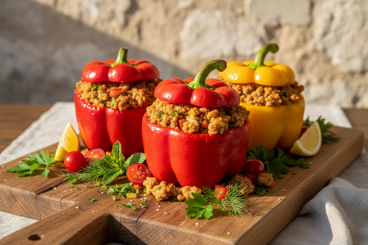 High-Protein GLP-1 Dinner: Stuffed Peppers with minced Lamb