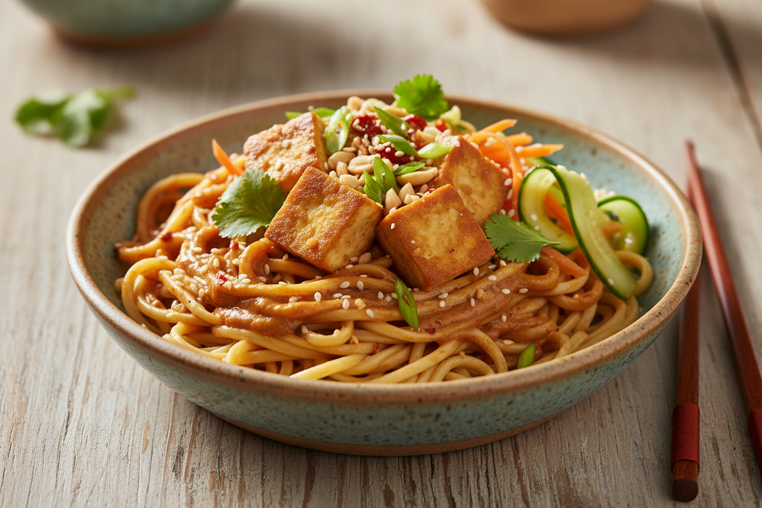 High-Protein GLP-1 Dinner: Tofu Peanut Noodles