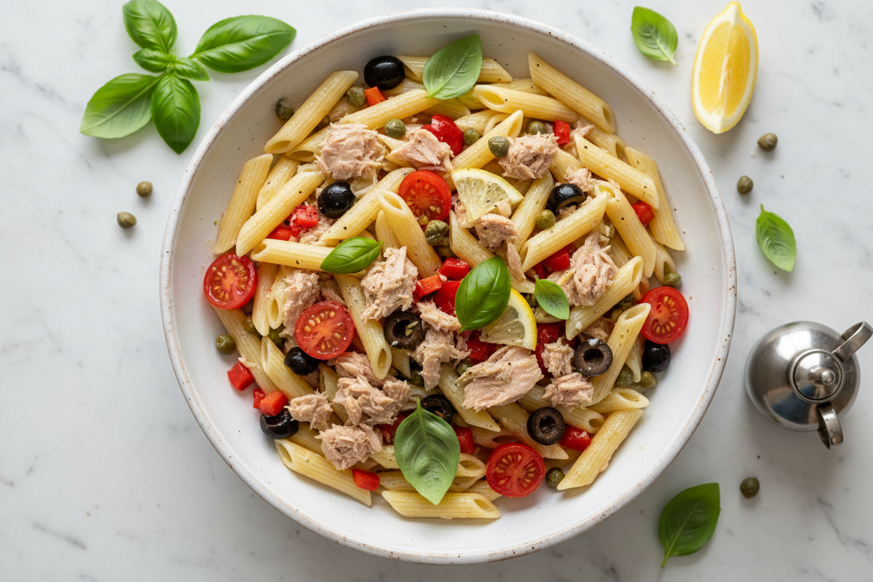High-Protein GLP-1 Lunch:Tuna Pasta Salad