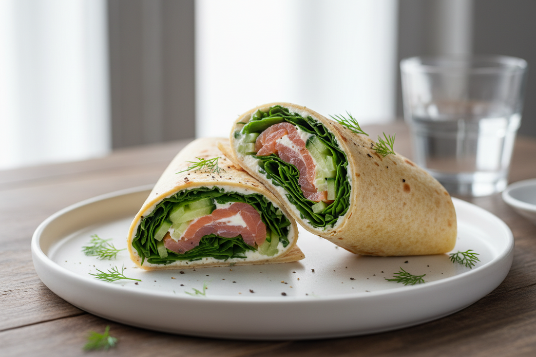 High-Protein GLP-1 Lunch: Smoked Salmon Wrap